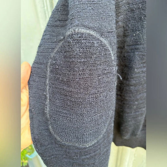 Gap Navy 1/4 zip Slub  Merino Sweater, size L - Picture 10 of 10